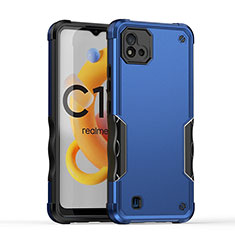 Realme C20用ハイブリットバンパーケース プラスチック 兼シリコーン カバー QW1 Realme ネイビー