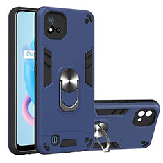 Realme C20A用ハイブリットバンパーケース プラスチック アンド指輪 マグネット式 Y01B Realme ネイビー