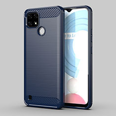 Realme C21用シリコンケース ソフトタッチラバー ライン カバー MF1 Realme ネイビー