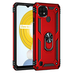 Realme C21用ハイブリットバンパーケース プラスチック アンド指輪 マグネット式 MQ1 Realme レッド