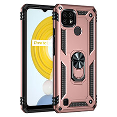 Realme C21用ハイブリットバンパーケース プラスチック アンド指輪 マグネット式 MQ1 Realme ローズゴールド