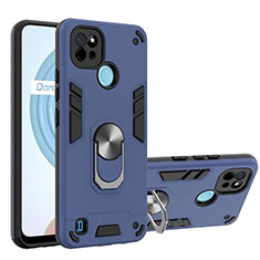 Realme C21用ハイブリットバンパーケース プラスチック アンド指輪 マグネット式 Y01B Realme ネイビー