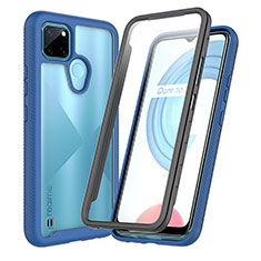 Realme C21Y用360度 フルカバー ハイブリットバンパーケース クリア透明 プラスチック カバー ZJ4 Realme ネイビー