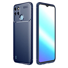 Realme C21Y用シリコンケース ソフトタッチラバー ツイル カバー S01 Realme ネイビー