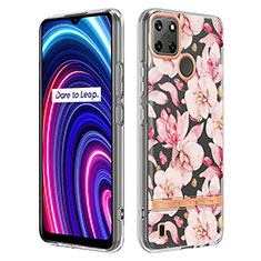 Realme C21Y用シリコンケース ソフトタッチラバー バタフライ パターン カバー Y06B Realme ピンク