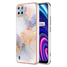 Realme C25Y用シリコンケース ソフトタッチラバー バタフライ パターン カバー Y03B Realme ラベンダー