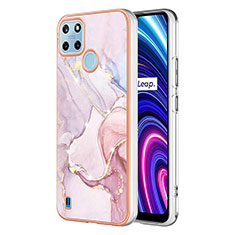 Realme C25Y用シリコンケース ソフトタッチラバー バタフライ パターン カバー Y01B Realme ピンク