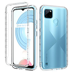 Realme C25Y用前面と背面 360度 フルカバー 極薄ソフトケース シリコンケース 耐衝撃 全面保護 バンパー 勾配色 透明 Realme クリア