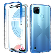 Realme C25Y用前面と背面 360度 フルカバー 極薄ソフトケース シリコンケース 耐衝撃 全面保護 バンパー 勾配色 透明 Realme ネイビー