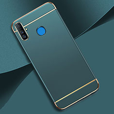 Realme C3用ケース 高級感 手触り良い メタル兼プラスチック バンパー M01 Realme ブルー