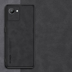 Realme C30用ケース 高級感 手触り良いレザー柄 S01 Realme ブラック