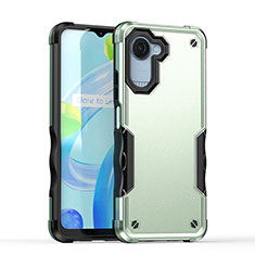 Realme C30用ハイブリットバンパーケース プラスチック 兼シリコーン カバー QW1 Realme ライトグリーン