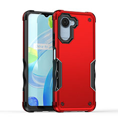 Realme C30用ハイブリットバンパーケース プラスチック 兼シリコーン カバー QW1 Realme レッド