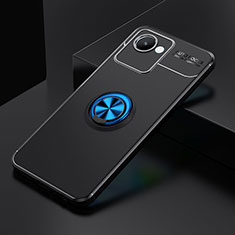 Realme C30用極薄ソフトケース シリコンケース 耐衝撃 全面保護 アンド指輪 マグネット式 バンパー SD1 Realme ネイビー・ブラック