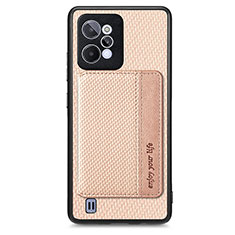 Realme C31用極薄ソフトケース シリコンケース 耐衝撃 全面保護 マグネット式 バンパー S01D Realme ゴールド