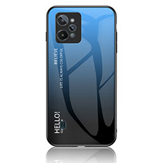 Realme C31用ハイブリットバンパーケース プラスチック 鏡面 虹 グラデーション 勾配色 カバー LS1 Realme ネイビー