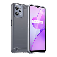 Realme C31用シリコンケース ソフトタッチラバー ライン カバー Realme グレー