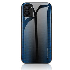 Realme C33 (2023)用ハイブリットバンパーケース プラスチック 鏡面 虹 グラデーション 勾配色 カバー JM2 Realme ネイビー