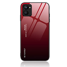 Realme C33 (2023)用ハイブリットバンパーケース プラスチック 鏡面 虹 グラデーション 勾配色 カバー JM1 Realme レッド