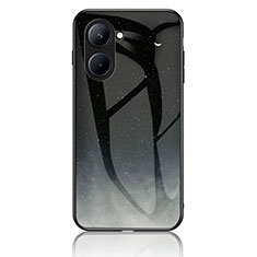 Realme C33 (2023)用ハイブリットバンパーケース プラスチック パターン 鏡面 カバー LS2 Realme グレー