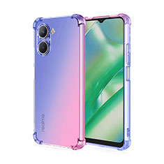 Realme C33 (2023)用極薄ソフトケース グラデーション 勾配色 クリア透明 Realme ネイビー