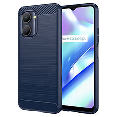 Realme C33 (2023)用シリコンケース ソフトタッチラバー ライン カバー Realme ネイビー