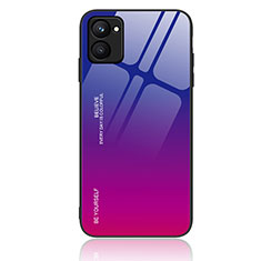 Realme C33用ハイブリットバンパーケース プラスチック 鏡面 虹 グラデーション 勾配色 カバー JM1 Realme ローズレッド