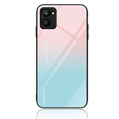 Realme C33用ハイブリットバンパーケース プラスチック パターン 鏡面 カバー JM2 Realme シアン