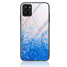 Realme C33用ハイブリットバンパーケース プラスチック パターン 鏡面 カバー JM1 Realme ブルー