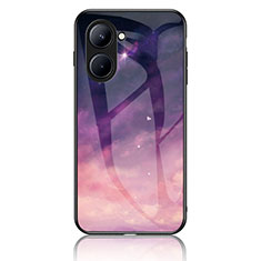 Realme C33用ハイブリットバンパーケース プラスチック パターン 鏡面 カバー LS2 Realme パープル