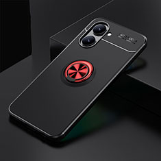 Realme C33用極薄ソフトケース シリコンケース 耐衝撃 全面保護 アンド指輪 マグネット式 バンパー SD1 Realme レッド・ブラック