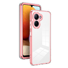 Realme C33用ハイブリットバンパーケース クリア透明 プラスチック 鏡面 カバー H01P Realme ローズゴールド