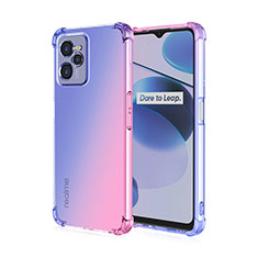 Realme C35用極薄ソフトケース グラデーション 勾配色 クリア透明 Realme ネイビー