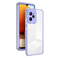 Realme C35用ハイブリットバンパーケース クリア透明 プラスチック 鏡面 カバー H01P Realme パープル