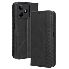 Realme C51用手帳型 レザーケース スタンド カバー BY4 Realme ブラック