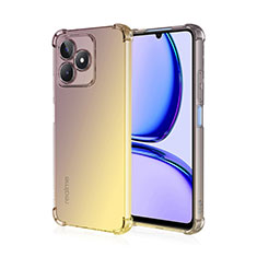 Realme C51用極薄ソフトケース グラデーション 勾配色 クリア透明 Realme イエロー