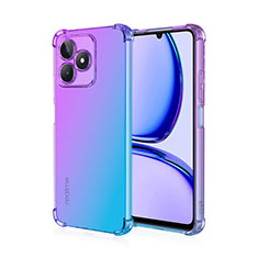 Realme C51用極薄ソフトケース グラデーション 勾配色 クリア透明 Realme ラベンダー