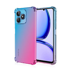 Realme C51用極薄ソフトケース グラデーション 勾配色 クリア透明 Realme ネイビー