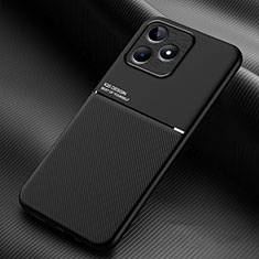 Realme C51用極薄ソフトケース シリコンケース 耐衝撃 全面保護 マグネット式 バンパー Realme ブラック