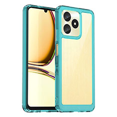 Realme C53 India用ハイブリットバンパーケース クリア透明 プラスチック カバー J01S Realme ブルー