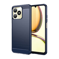 Realme C53 India用シリコンケース ソフトタッチラバー ライン カバー Realme ネイビー