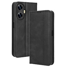 Realme C55用手帳型 レザーケース スタンド カバー BY4 Realme ブラック