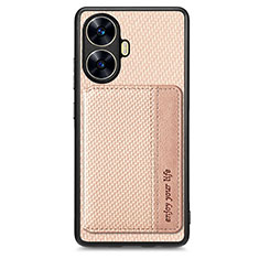 Realme C55用極薄ソフトケース シリコンケース 耐衝撃 全面保護 マグネット式 バンパー S01D Realme ゴールド