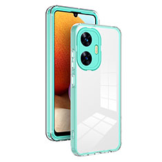 Realme C55用ハイブリットバンパーケース クリア透明 プラスチック 鏡面 カバー H01P Realme グリーン