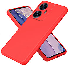 Realme C55用360度 フルカバー極薄ソフトケース シリコンケース 耐衝撃 全面保護 バンパー H01P Realme レッド