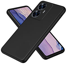 Realme C55用360度 フルカバー極薄ソフトケース シリコンケース 耐衝撃 全面保護 バンパー H01P Realme ブラック