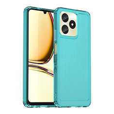 Realme C67用ハイブリットバンパーケース クリア透明 プラスチック カバー J02S Realme ネイビー