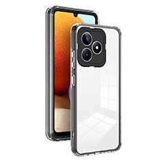 Realme C67用ハイブリットバンパーケース クリア透明 プラスチック 鏡面 カバー H01P Realme ブラック