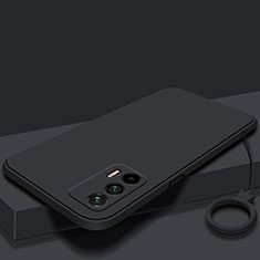 Realme GT 5G用360度 フルカバー極薄ソフトケース シリコンケース 耐衝撃 全面保護 バンパー YK3 Realme ブラック