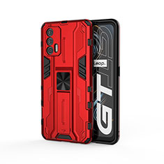 Realme GT 5G用ハイブリットバンパーケース スタンド プラスチック 兼シリコーン カバー マグネット式 KC1 Realme レッド